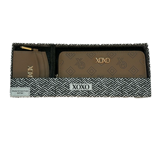XOXO women’s zip around wristlet wallet and matching card case set